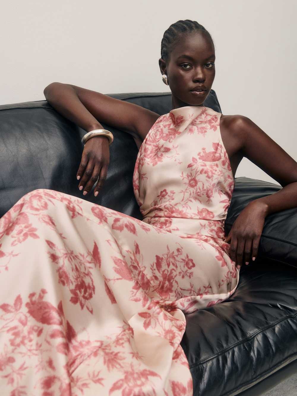 REFORMATION Anaiis Silk Dress In Cameo Rose Size 12